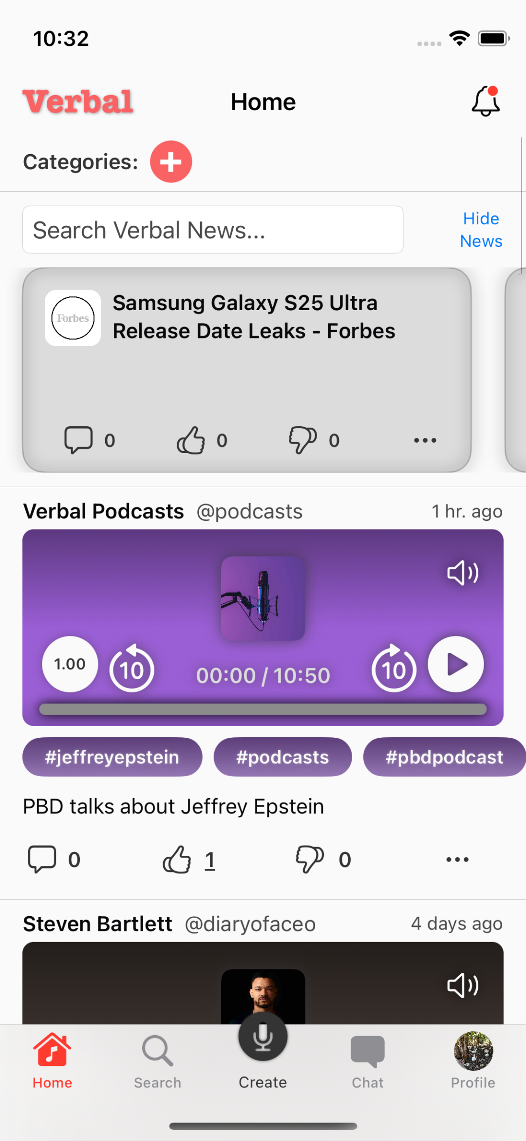 Record and transcribe audio screenshot